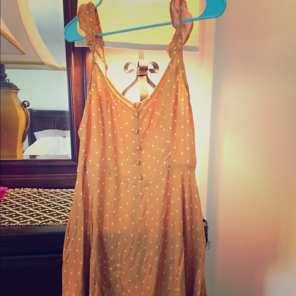 Mustard polka dot dress